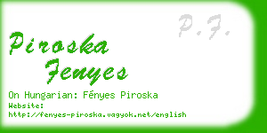 piroska fenyes business card
