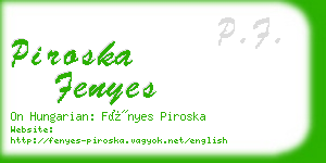 piroska fenyes business card